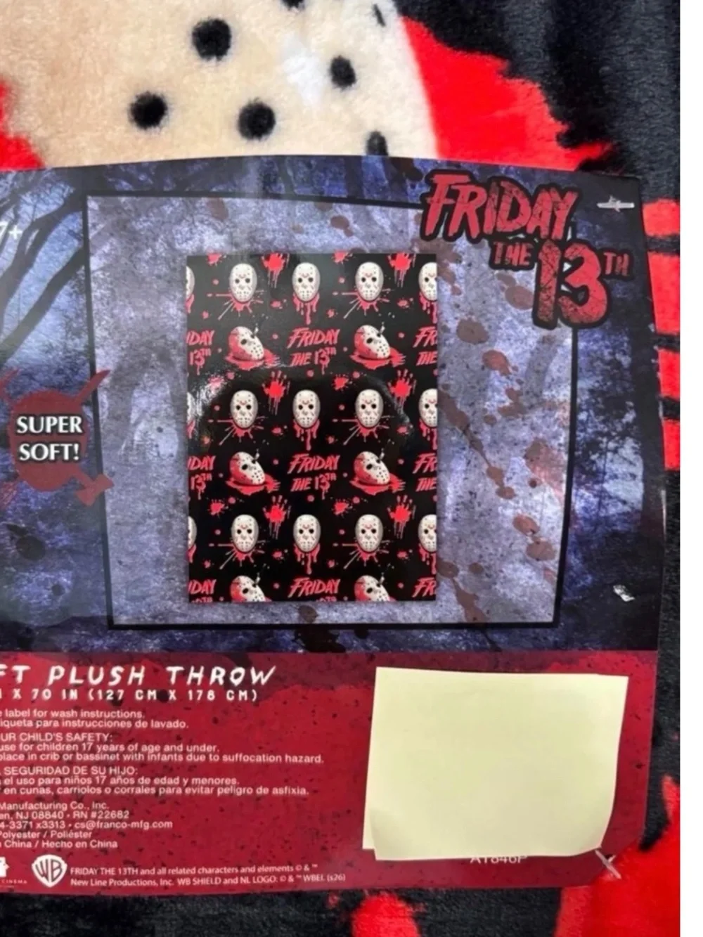BNWT VIRAL FRIDAY THE 13th BLANKET 50 x70